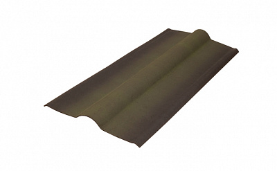 Конёк элемент Черепица Ондулин зеленый дл.1м (раб.85 см) фото Центр Металлокровли