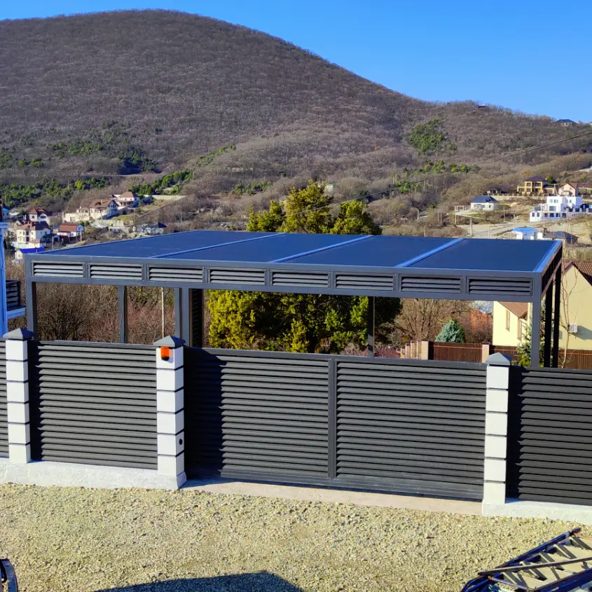 Фото 2 Еврожалюзи 7024-7024 на заборе жалюзи и навесе авто