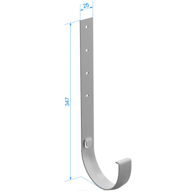 Кронштейн желоба металлический 300мм ДЕКЕ STANDARD d120мм цвет RAL 9003 Белый размеры