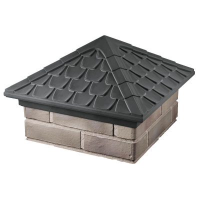 Колпак на столб забора ELBRUS Серый 1,5х1,5 кирпича Черепица фото 2