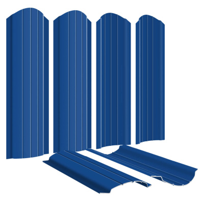 Штакетник Полукруглый RAL 5005 Синий Сигнал двусторонний