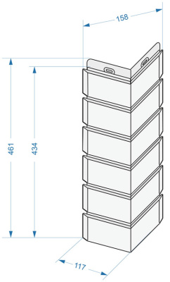 Угол наружный фасадной панели Деке BERG Серый чертеж